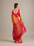 Mohey Mustard Yellow Jaal Patterned Saree with Square Motifs And Bel Buti Borders