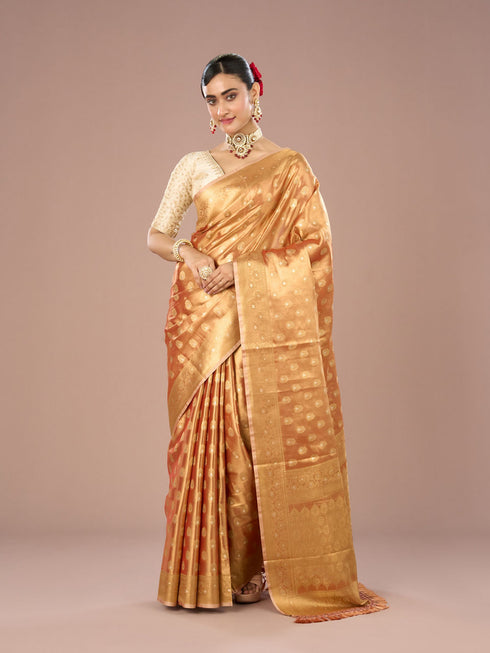 Mohey Peach Bliss Traditional Saree