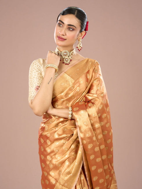 Mohey Peach Bliss Traditional Saree