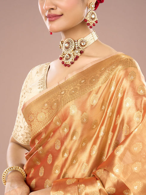 Mohey Peach Bliss Traditional Saree