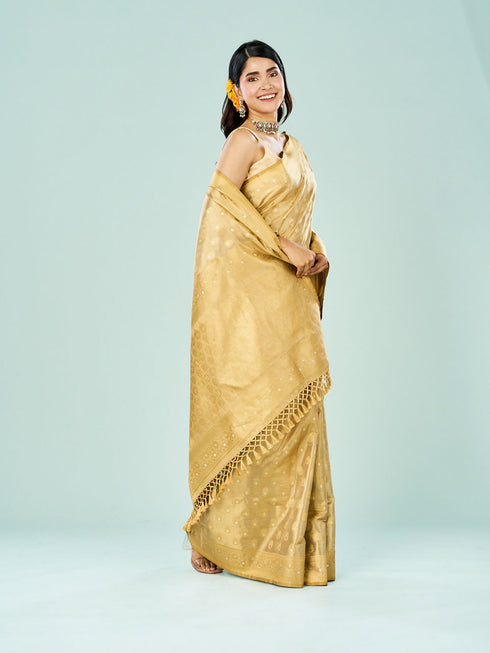 Mohey Enchanting Beige Saree