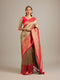 Mohey Ash Grey Buta Jaal Patterned Saree with Intricate Floral Border