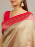 Mohey Ash Grey Buta Jaal Patterned Saree with Intricate Floral Border