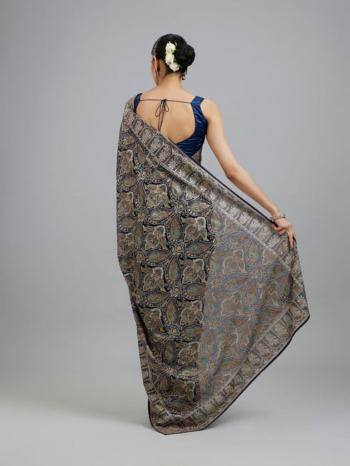 Mohey Indigo Blue Georgette Festive Saree