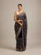 Mohey Indigo Blue Bel Buti Embroidered Saree with Rhinestone Work