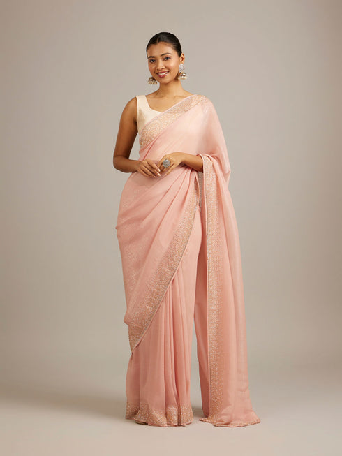 Mohey Light Pink Elegance Saree