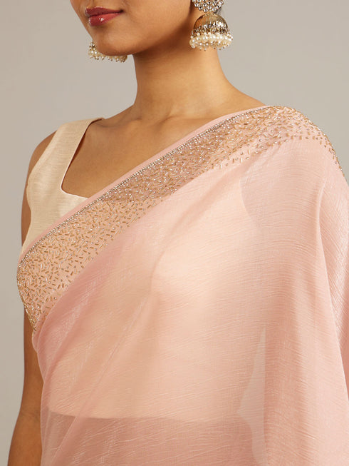 Mohey Light Pink Elegance Saree