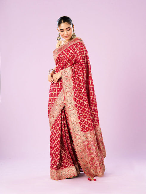 Mohey Pink Radiance Traditional Saree
