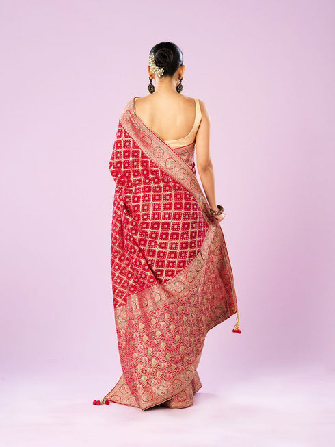Mohey Pink Radiance Traditional Saree