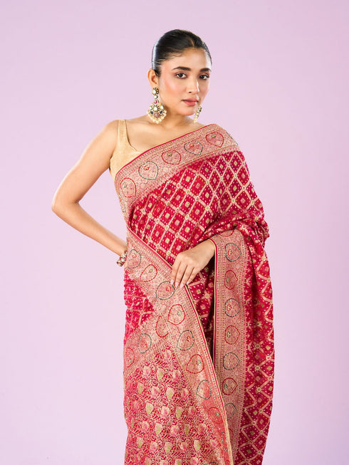 Mohey Pink Radiance Traditional Saree