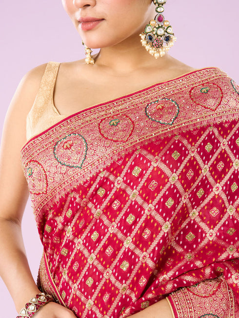 Mohey Pink Radiance Traditional Saree