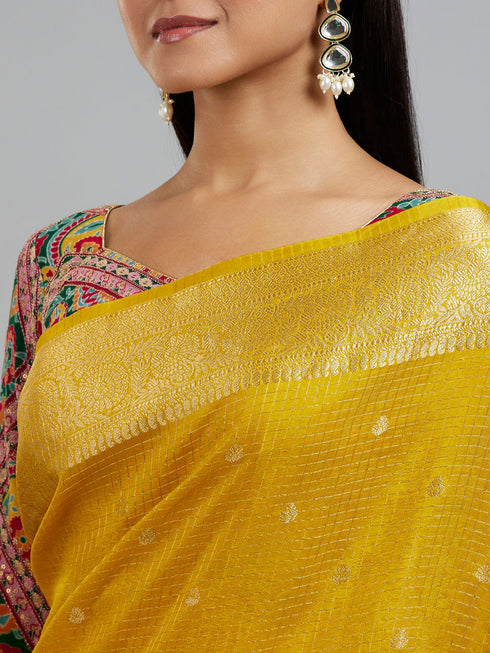 Mohey Radiant Mustard Yellow Saree