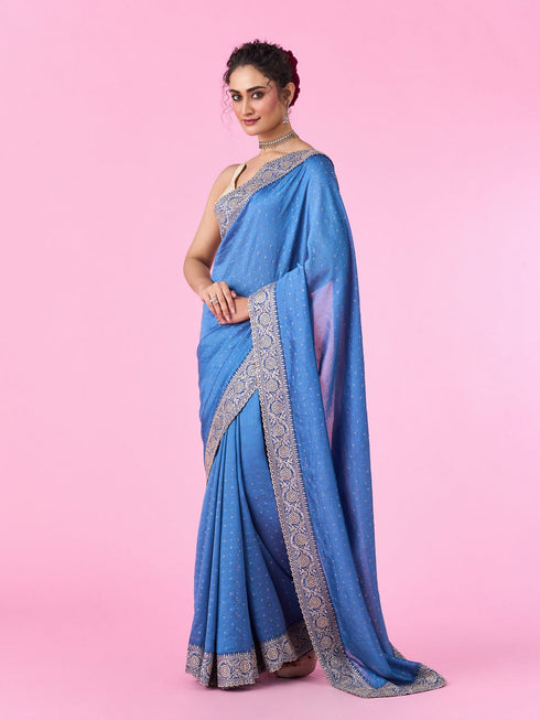 Mohey Light Blue Festive Saree