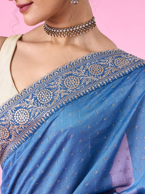 Mohey Light Blue Festive Saree