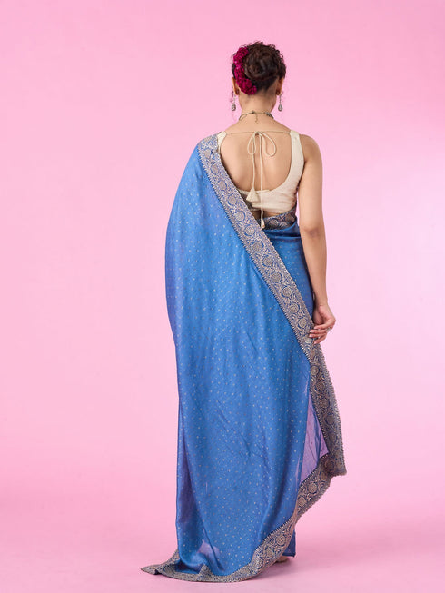 Mohey Light Blue Festive Saree