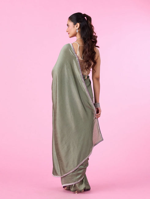 Mohey Pista Green Elegant Saree
