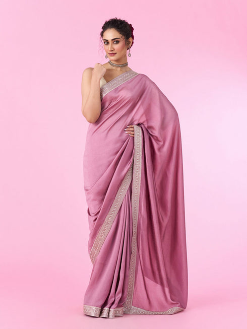 Mohey Dusty Pink Elegance Saree