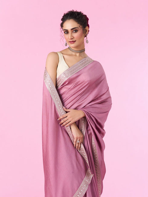 Mohey Dusty Pink Elegance Saree