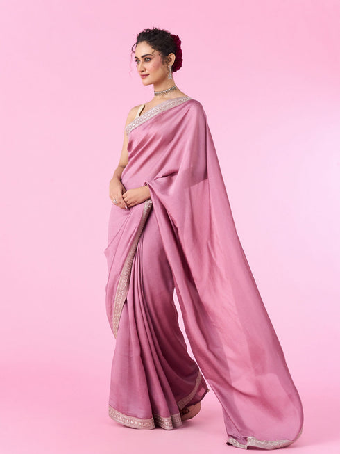 Mohey Dusty Pink Elegance Saree