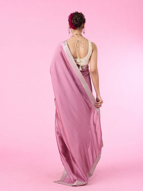 Mohey Dusty Pink Elegance Saree