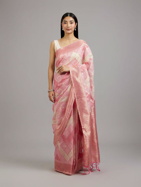 Mohey Vibrant Pink Elegance Saree