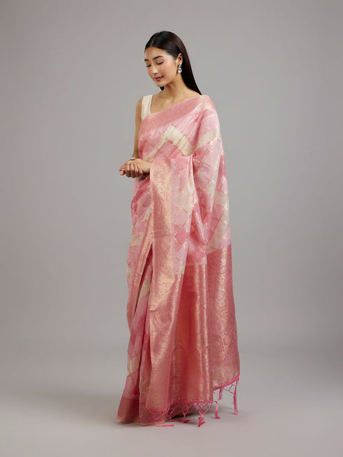 Mohey Vibrant Pink Elegance Saree