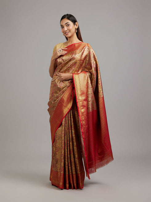 Mohey Royal Red Eleganza Saree