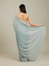 Mohey Blue Elegance Chinon Saree