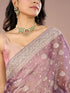 Mohey Radiant Purple Chinon Saree