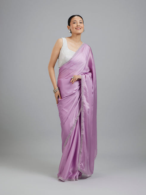 Mohey Chinon Purple Elegance Saree