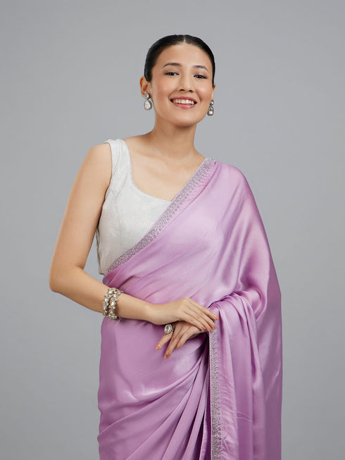 Mohey Chinon Purple Elegance Saree