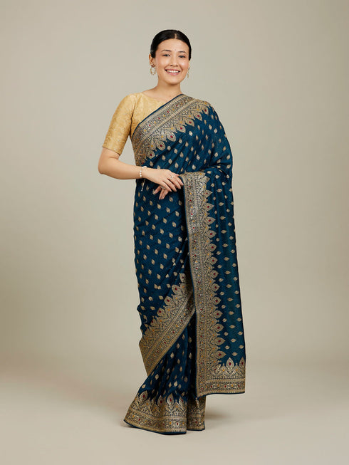 Mohey Ethereal Blue Elegant Saree