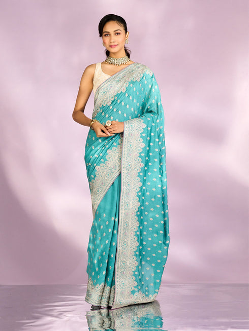 Mohey Exquisite Light Blue Saree