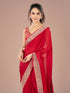 Mohey Red Radiance Satin Saree