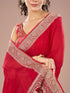 Mohey Red Radiance Satin Saree
