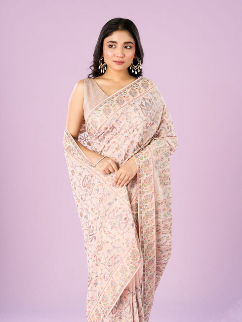Mohey Pink Georgette Charmer Saree