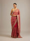 Mohey Rani Pink Floral Vine Embroidered Saree with Rhinestone Work