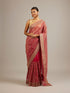 Mohey Rani Pink Floral Vine Embroidered Saree with Rhinestone Work