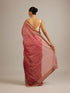 Mohey Rani Pink Floral Vine Embroidered Saree with Rhinestone Work