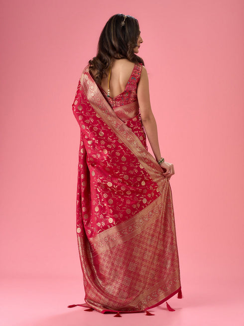 Mohey Radiant Pink Elegance Saree