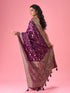 Mohey Radiant Purple Elegance Banarasi Saree