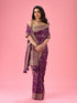 Mohey Radiant Purple Elegance Banarasi Saree