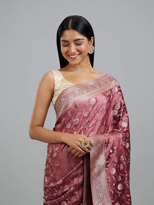 Mohey Dusty Pink Elegance Saree