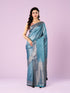 Mohey Elegant Blue Silk Crepe Saree