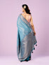 Mohey Elegant Blue Silk Crepe Saree