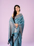 Mohey Elegant Blue Silk Crepe Saree