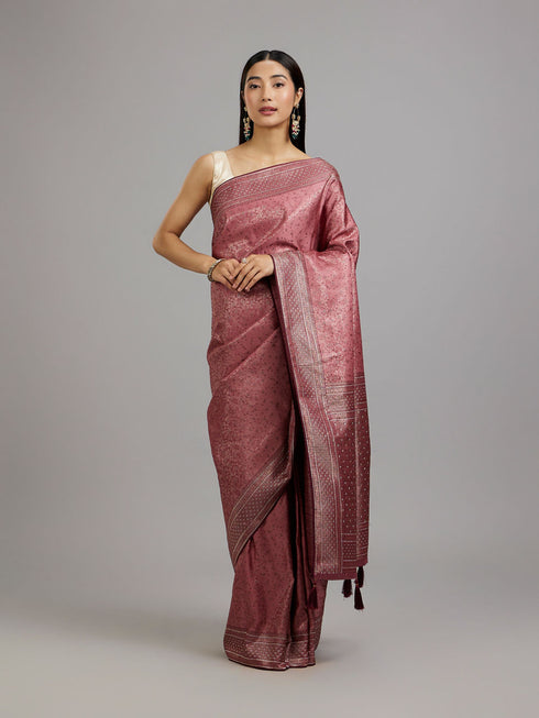 Mohey Dusty Pink Elegance Saree
