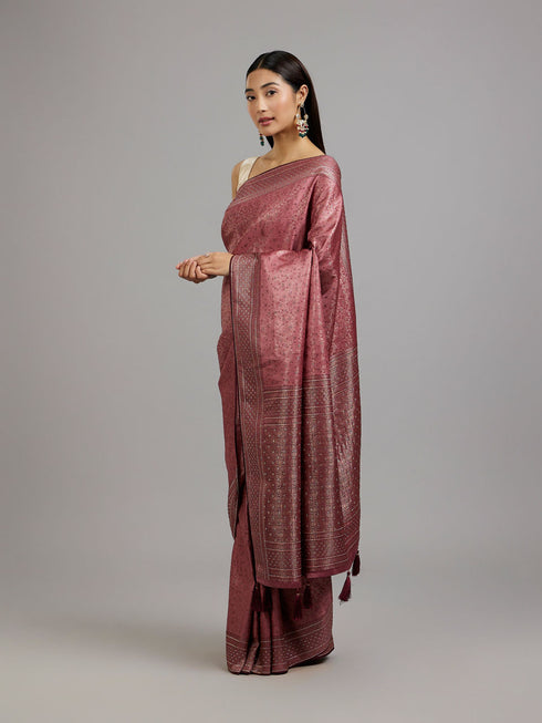 Mohey Dusty Pink Elegance Saree