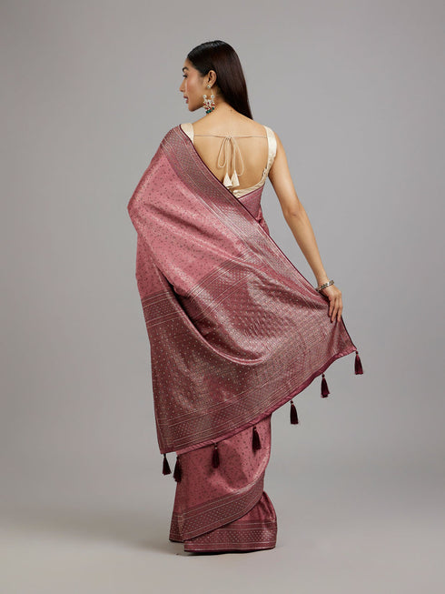 Mohey Dusty Pink Elegance Saree