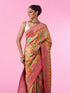 Mohey Radiant Mustard Yellow Satin Banarasi Saree